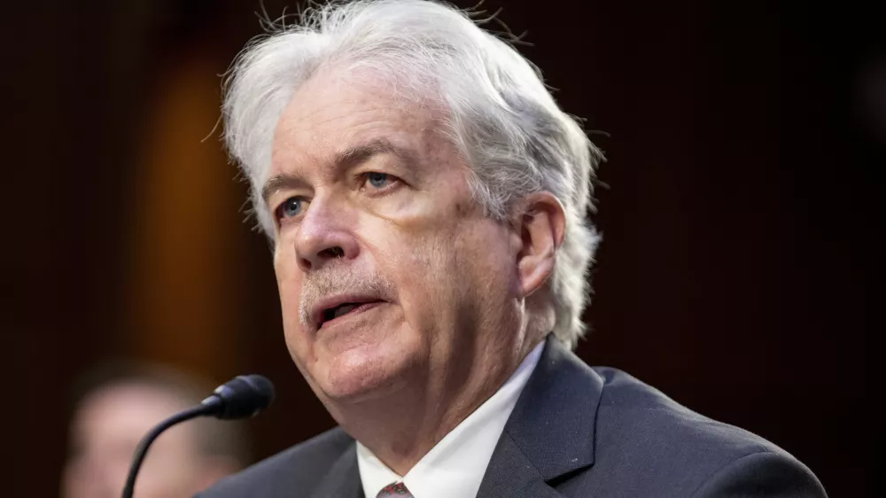 FILE - Central Intelligence Agency Director William Burns speaks during a Senate Intelligence Committee hearing to examine worldwide threats on Capitol Hill in Washington, March 8, 2023. President Joe Biden has elevated Burns to his Cabinet. It's a symbolic move that underscores the intelligence chief's influence and his work in U.S. support for Ukraine. (AP Photo/Amanda Andrade-Rhoades)