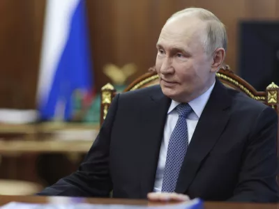 Russian President Vladimir Putin attends a meeting with Energy Minister Sergei Tsivilev at the Kremlin in Moscow, Russia, Tuesday, Oct. 1, 2024. (Mikhail Metzel, Sputnik, Kremlin Pool Photo via AP)