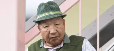 Iwao Hakamada, 88, leaves home for his daily stroll in Hamamatsu, central Japan September 26, 2024, 2024, in this photo taken by Kyodo. Mandatory credit Kyodo/via REUTERS  ATTENTION EDITORS - THIS IMAGE HAS BEEN SUPPLIED BY A THIRD PARTY. MANDATORY CREDIT. JAPAN OUT. NO COMMERCIAL OR EDITORIAL SALES IN JAPAN.