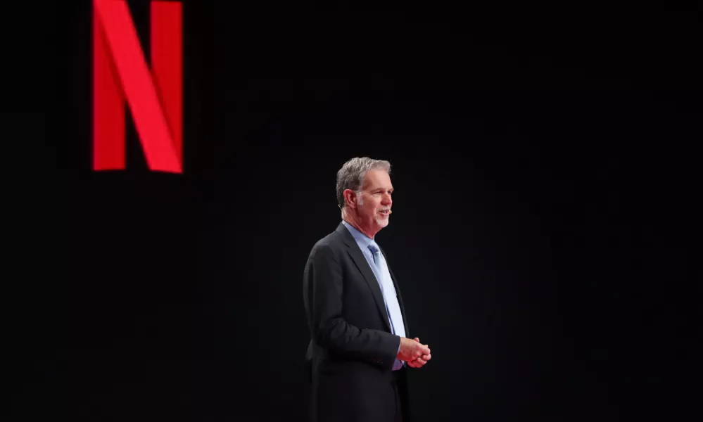 ﻿25 November 2019, South Korea, Busan: Netflix CEO Reed Hastings, speaks during the 2019 Culture Innovation Summit at the BEXCO convention center, as part of the ASEAN-Republic of Korea Commemorative Summit. Photo: -/YNA/dpa