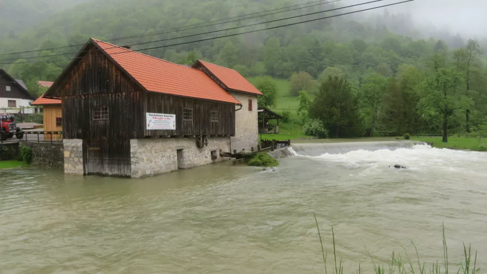 Kolpa se je včeraj sredi dneva v naselju Dol v kočevski občini že nevarno razlila. F Dragana Stanković