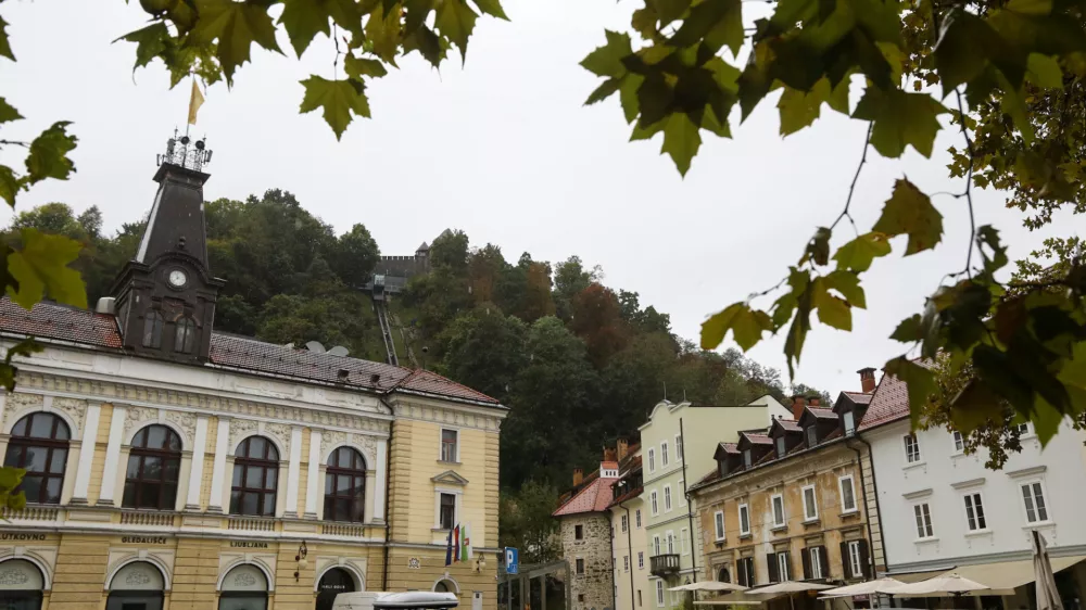 3.10.2024 - Grajski grič - Ljubljanski grad, območcje pred posekom dreves. Foto: Luka Cjuha