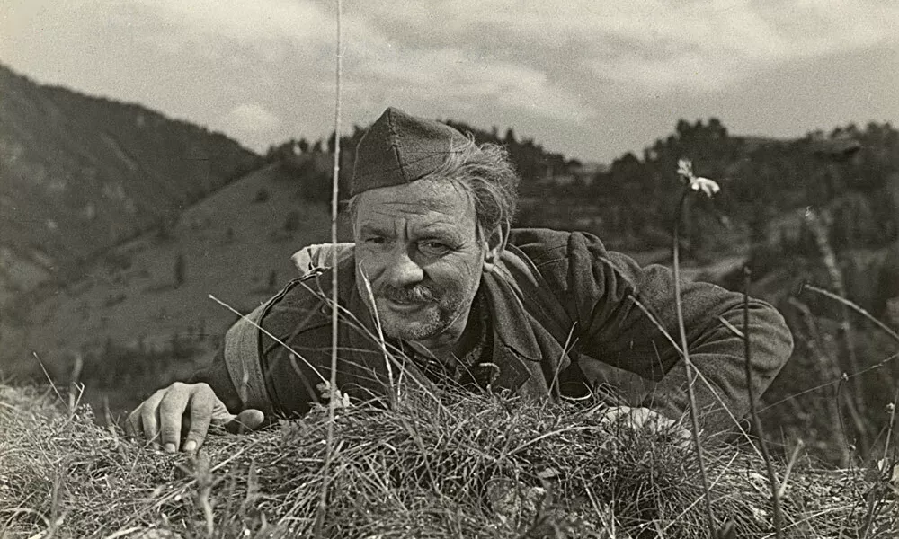 Baška grapa, Grahovo ob Bači, Koritnica, tematska pot Na svoji zemlji, lokacije snemanja filma Na svoji zemlji leta 1947 in 1948 / Foto: Arhiv Slovenske Kinoteke