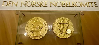 11 October 2024, Norway, Oslo: The front and back of the medal for the Nobel Peace Prize are on display at the Norwegian Nobel Institute in Oslo. It is in this building that the winner of the Nobel Peace Prize will be announced on 11 October. Photo: Steffen Trumpf/dpa