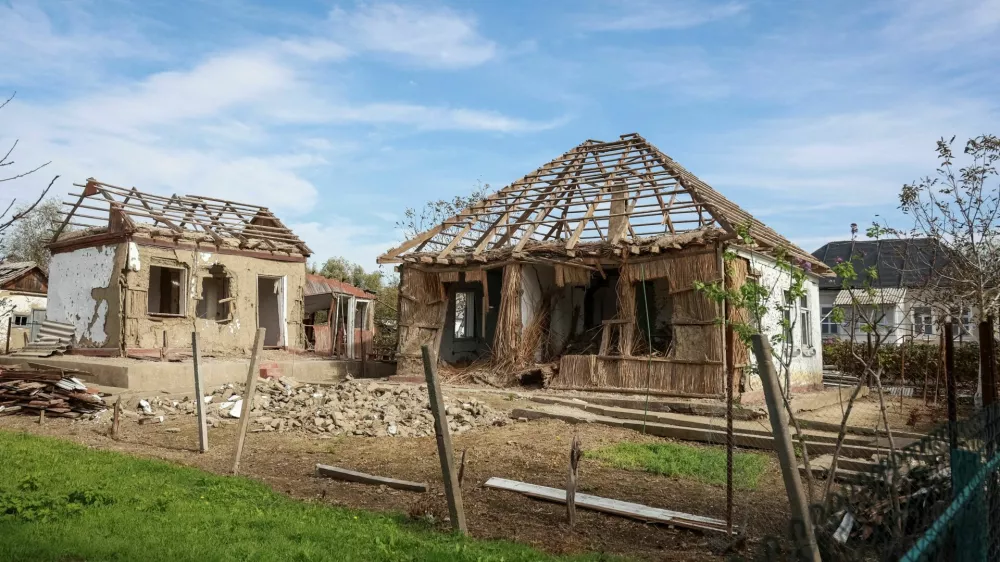 A view shows buildings damaged during a Russian drone attack, amid Russia's attack on Ukraine, in the town of Vylkove in Odesa region, Ukraine October 11, 2024. REUTERS/Nina Liashonok