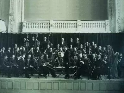 Prvi orkester prve Slovenske filharmonije leta 1908 / Foto: arhiv Slovenske filharmonije / Foto: Arhiv Slovenske Filharmonije