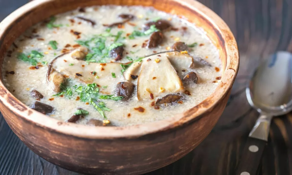 Portion of creamy porcini mushroom soup / Foto: Alexpro9500