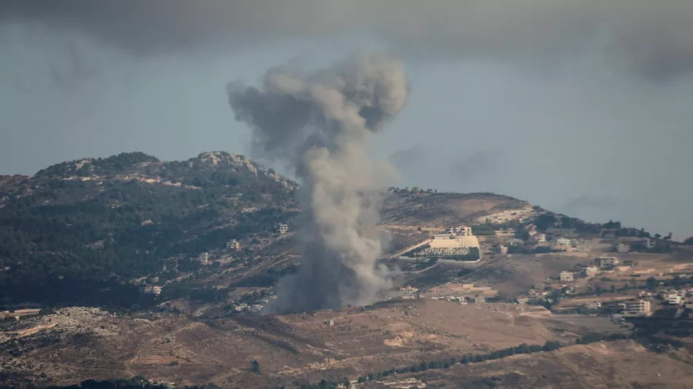 Smoke rises from Jabal al-Rihan, amid ongoing hostilities between Hezbollah and Israeli forces, as seen from Marjayoun, near the Lebanese border with Israel, October 17, 2024. REUTERS/Karamallah Daher