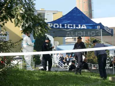 21.10.2024., Zagreb - Policijski ocevid u KBC-u Zagreb u Kispaicevoj ulici na Rebru nakon sto je poginuo ravnatelj bolnice Ante Corusic. Photo: Igor Kralj/PIXSELL