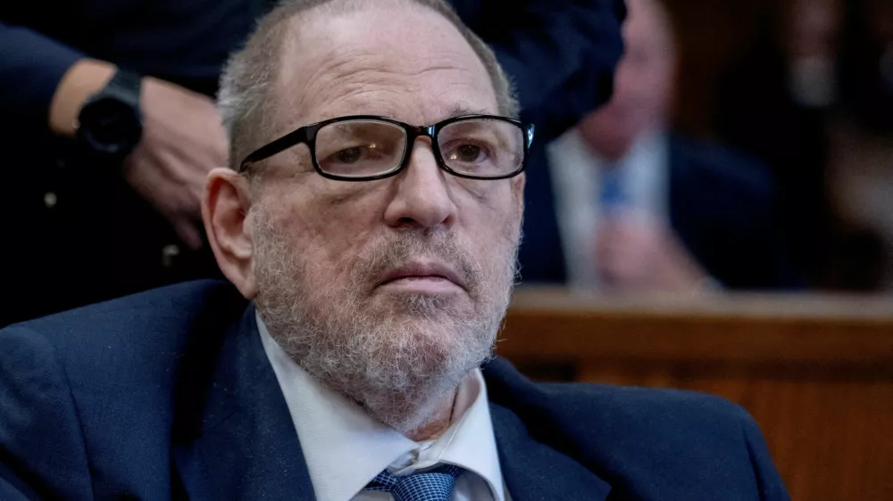 FILE PHOTO: Former film producer Harvey Weinstein appears in court in New York, U.S., September 18, 2024. REUTERS/Jeenah Moon/Pool/File Photo