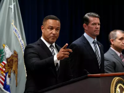 U.S. Attorney for the Eastern District of New York, Breon Peace, speaks during a news conference regarding the indictment of the former CEO of Abercrombie & Fitch, Mike Jeffries on sex trafficking and prostitution charges, in Brooklyn, New York, U.S., October 22, 2024. REUTERS/Brendan McDermid