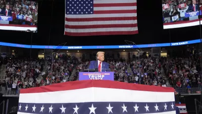 Republican presidential nominee former President Donald Trump speaks at a campaign rally at the Bryce Jordan Center, Saturday, Oct. 26, 2024, in State College, Pa. (AP Photo/Alex Brandon)