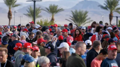 Supporters of Republican presidential nominee and former U.S. President Donald Trump wait in line for his afternoon campaign appearance at a rally in Henderson,Nevada U.S. October 31, 2024. REUTERS/Mike Blake