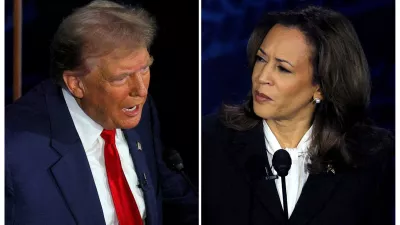 FILE PHOTO: The Republican presidential nominee, former U.S. President Donald Trump, and the Democratic presidential nominee, U.S. Vice President Kamala Harris take part in a presidential debate hosted by ABC in Philadelphia, Pennsylvania, U.S., September 10, 2024 in a combination of file photographs. REUTERS/Brian Snyder/File Photo