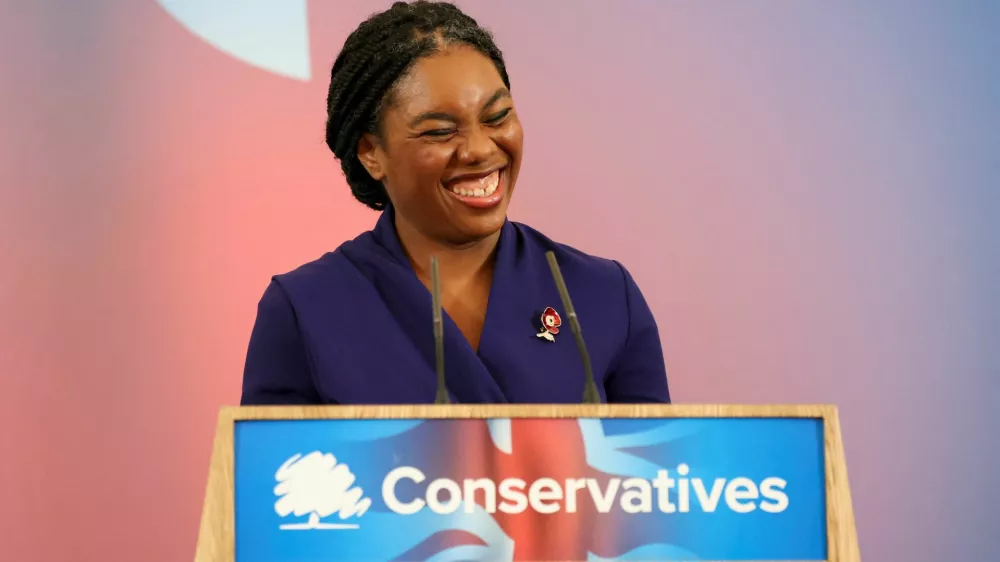 Kemi Badenoch smiles on the day she was announced as the new leader of Britain's Conservative Party, in London, Britain, November 2, 2024. REUTERS/Mina Kim