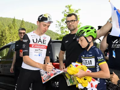 Tadej PogačarAndrej Hauptman- 22.06.2023 – Pokljuka - kolesarstvo - državno prvenstvo na čas - kronometer v moški kategoriji na progi Zgornje Gorje - Rudno polje //FOTO: Nik Erik Neubauer