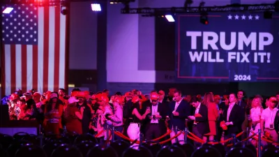 Supporters gather ahead of Republican presidential nominee and former U.S. President Donald Trump's watch party in Palm Beach County Convention Center, in West Palm Beach, Florida, U.S., November 5, 2024. REUTERS/Carlos Barria