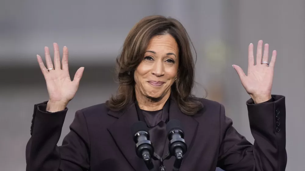 Vice President Kamala Harris delivers a concession speech for the 2024 presidential election on the campus of Howard University in Washington, Wednesday, Nov. 6, 2024. (AP Photo/Ben Curtis) / Foto: Ben Curtis