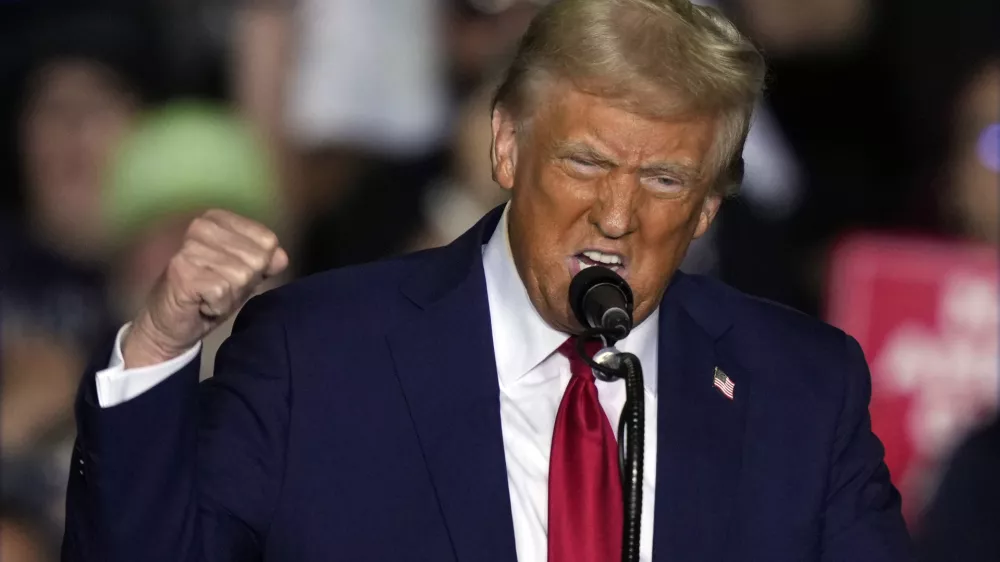 Republican presidential nominee former President Donald Trump speaks at a campaign rally in Allentown, Pa., Tuesday, Oct. 29, 2024. (AP Photo/Matt Rourke)