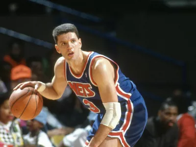 Dražen Petrović v dresu New Jersey Nets v ligi NBA leta 1992 / Foto: Getty Images