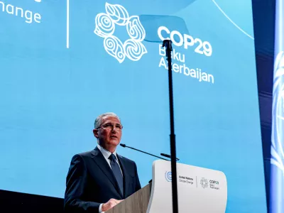 11 November 2024, Azerbaijan, Baku: New COP29 President Mukhtar Babayev speaks during the opening ceremony of the UN Climate Change Conference (COP29) at Baku Olympic Stadium. Photo: Bianca Otero/ZUMA Press Wire/dpa