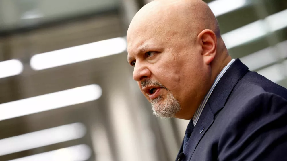 FILE PHOTO: International Criminal Court Prosecutor Karim Khan speaks during an interview with Reuters in The Hague, Netherlands February 12, 2024. REUTERS/Piroschka van de Wouw/File Photo/File Photo