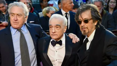 2A4B270 Al Pacino, Robert De Niro. Martin Scorsese. "The Irishman", Closing Night Gala, BFI London Film Festival, Odeon Luxe, Leicester Square, London. UK