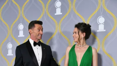 2YD9HC8 Hugh Jackman and Sutton Foster attend The 75th Annual Tony Awards - Arrivals on June 12, 2022 at Radio City Music Hall in New York City.