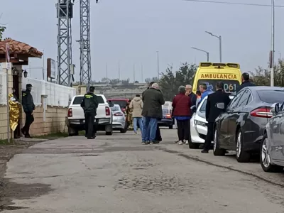 Relatives waiting for news outside the nursing home where least 10 people have died in a fire in Zaragoza, Spain, Friday, Nov. 15, 2024. (AP Photo/Ferran Mallol)