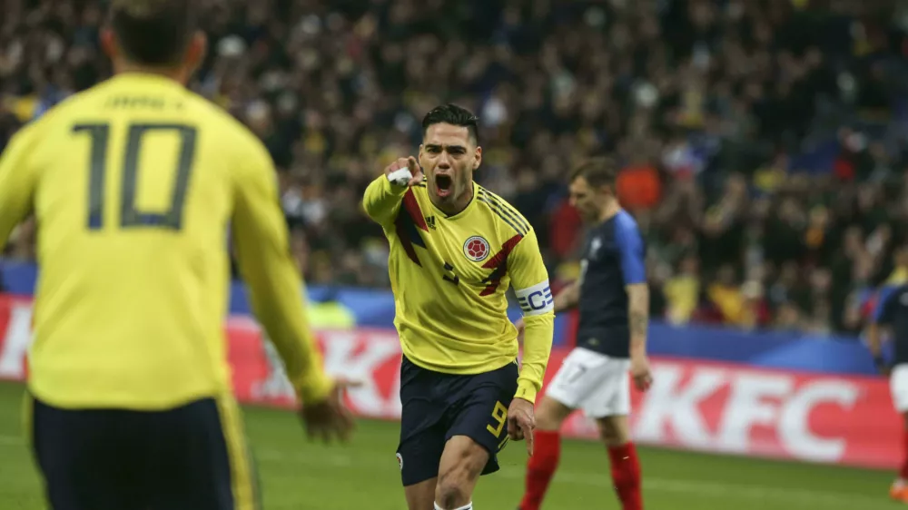 M9A7X8 Paris, France. 23rd Mar, 2018. Radamel Falcao react during the friendly football match between France and Colombia at the Stade de France, in Saint-Denis, on the outskirts of Paris.final score Credit: Elyxandro Cegarra/SOPA Images/ZUMA Wire/Alamy Live News