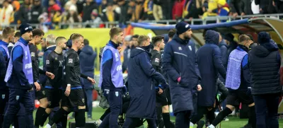 Soccer Football - Nations League - Group Stage - Romania v Kosovo - The National Arena, Bucharest, Romania - November 15, 2024 Kosovo players walk off the pitch before the end of the match Inquam Photos via REUTERS/George Calin ROMANIA OUT. NO COMMERCIAL OR EDITORIAL SALES IN ROMANIA. THIS IMAGE HAS BEEN SUPPLIED BY A THIRD PARTY.