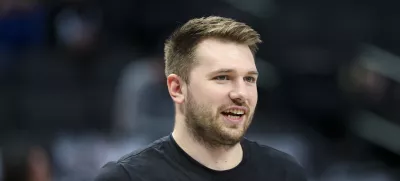 Nov 16, 2024; Dallas, Texas, USA; Dallas Mavericks guard Luka Doncic (77) warms up before the game against the San Antonio Spurs at American Airlines Center. Mandatory Credit: Kevin Jairaj-Imagn Images