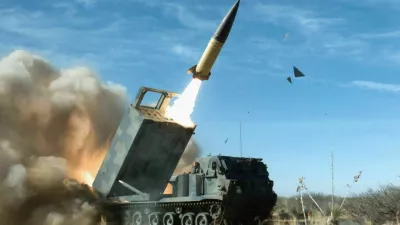 2M80B6M ATACMS - Army Tactical Missile - being fired from an M270 Multiple Launch Rocket System. Photo: USArmy