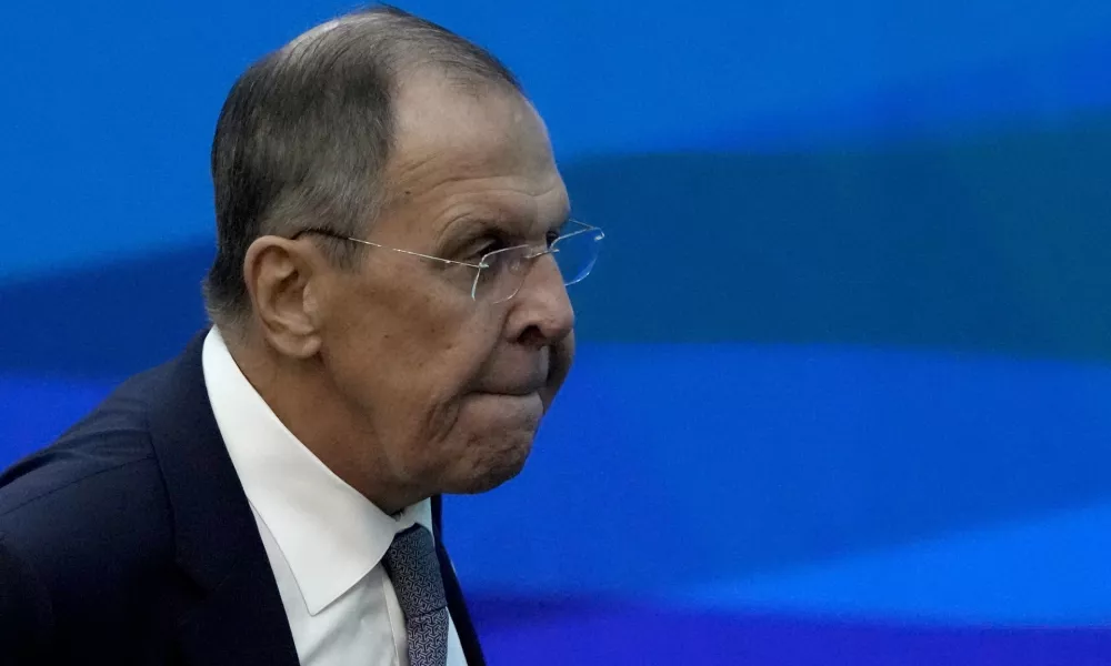 Russia's Foreign Minister Sergey Lavrov arrives to attend the G20 Summit leaders meeting in Rio de Janeiro, Monday, Nov. 18, 2024. (AP Photo/Eraldo Peres)