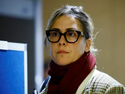 Caroline Darian, the daugther of Frenchwoman Gisele Pelicot, the victim of an alleged mass rape orchestrated by her husband Dominique Pelicot at their home in the southern French town of Mazan, leaves after a hearing in the trial of Dominique Pelicot with 50 co-accused, at the courthouse in Avignon, France, November 19, 2024. REUTERS/Sarah Meyssonnier