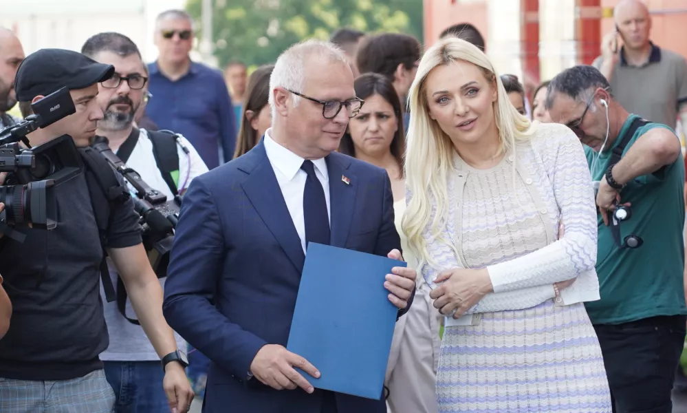 07, June, 2024, Belgrade - The new Chinese high-speed train - the Soko electric train of the CRRC company - was presented at the Zemun Technical Passenger Station. Goran Vesic, Jelena Tanaskovic. Photo: Antonio Ahel/ATAImages07, jun, 2024, Beograd - U Tehnicko-putnickoj stanici Zemun predstavljen je novi kineski brzi voz - elektromotorni voz Soko kompanije CRRC. Photo: Antonio Ahel/ATAImages Photo: Antonio Ahel/ATAImages/PIXSELL