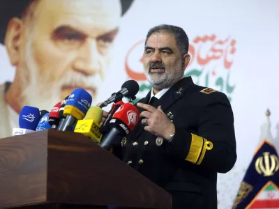 23 November 2024, Iran, Tehran: Commander of the Islamic Republic of Iran's Army Navy, Rear Admiral Shahram Irani, speaks during a press conference in Tehran. Photo: Iranian Army Office/ZUMA Press Wire/dpa