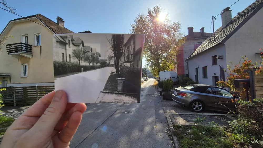 Bavdkova ulica v Zeleni jami danes in nekoč. F 