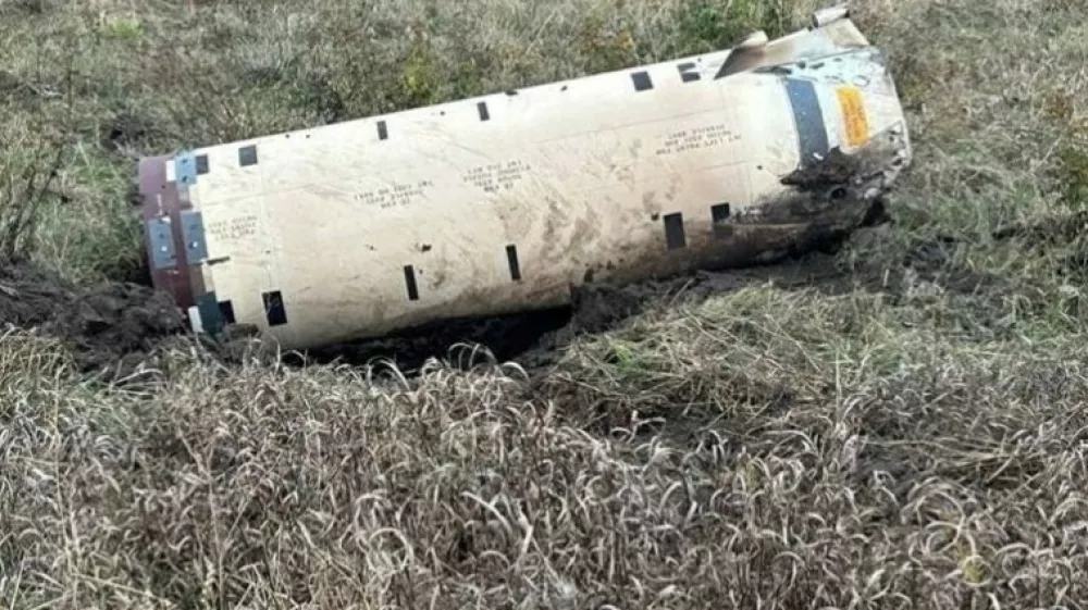 Ostanki ameriške rakete Atacms. Foto: rusko obrambno ministrstvo