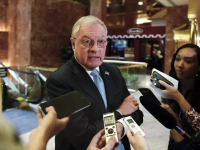 FILE - Ret. Lt. Gen. Keith Kellogg speaks to reporters at Trump Tower, Nov. 15, 2016, in New York. (AP Photo/Carolyn Kaster, File)