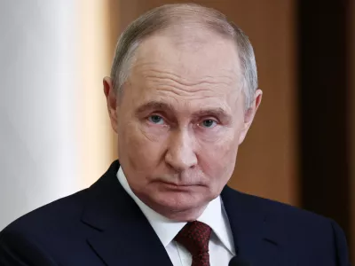 Russian President Vladimir Putin attends a press conference following the Collective Security Treaty Organisation (CSTO) summit in Astana, Kazakhstan, November 28, 2024. Sputnik/Mikhail Tereshchenko/Kremlin via REUTERS ATTENTION EDITORS - THIS IMAGE WAS PROVIDED BY A THIRD PARTY.