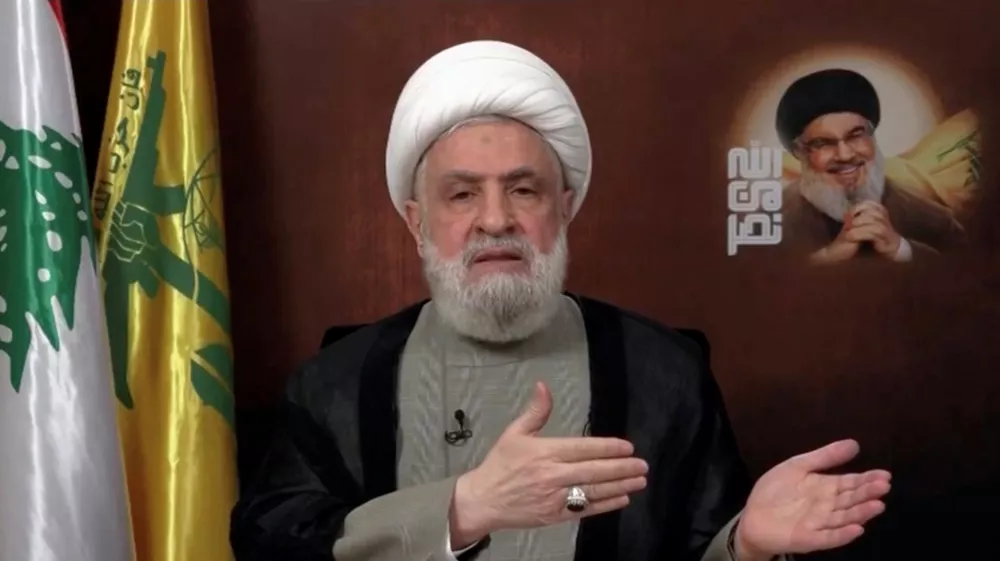 Lebanons Hezbollah leader Sheikh Naim Qassem delivers an address from an unknown location, November 29, 2024, in this still image from video. Al Manar TV/Reuters TV via REUTERS THIS IMAGE HAS BEEN SUPPLIED BY A THIRD PARTY