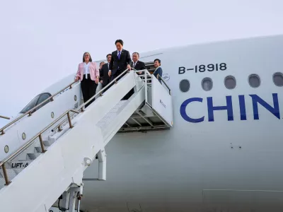 Taiwan's President Lai Ching-te arrives at Daniel K. Inouye International Airport in Honolulu, Hawaii, U.S. November 30, 2024. Office of Hawaii Governor/Handout via REUTERS NO RESALES. NO ARCHIVES. THIS IMAGE HAS BEEN SUPPLIED BY A THIRD PARTY