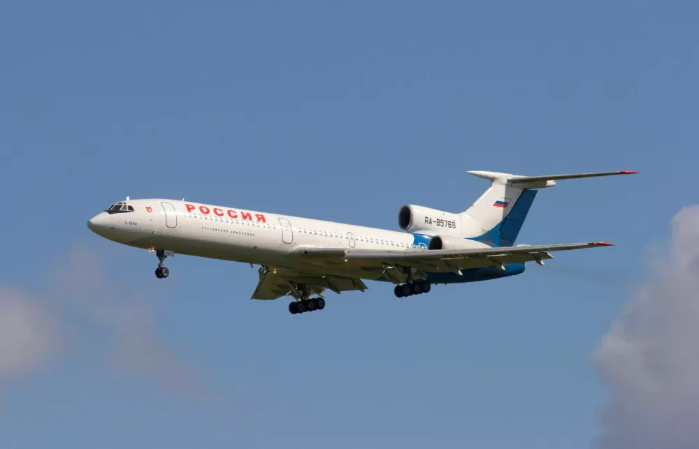 B34HJF Rossiya Tupolev Tu 154M landing at London Gatwick