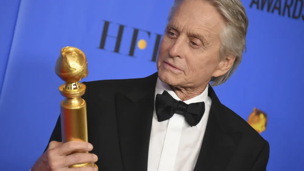 ﻿Michael Douglas poses in the press room with the award for best performance by an actor in a television series, musical or comedy for "The Kominsky Method" at the 76th annual Golden Globe Awards at the Beverly Hilton Hotel on Sunday, Jan. 6, 2019, in Beverly Hills, Calif. (Photo by Jordan Strauss/Invision/AP)