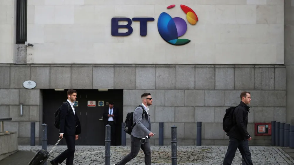 FILE PHOTO: British Telecom (BT)'s headquarters is seen in central London, Britain May 10, 2018. REUTERS/Hannah McKay/File Photo