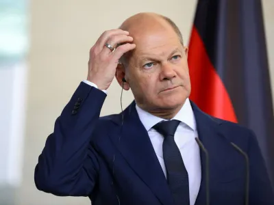 German Chancellor Olaf Scholz attends a press conference at the Chancellery in Berlin, Germany May 25, 2023. REUTERS/Nadja Wohlleben