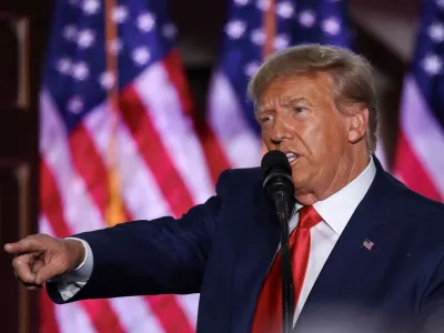 Former U.S. President Donald Trump delivers remarks during an event following his arraignment on classified document charges, at Trump National Golf Club, in Bedminster, New Jersey, U.S., June 13, 2023. REUTERS/Amr Alfiky