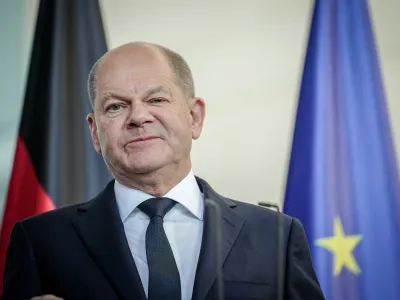 10 July 2023, Berlin: German Chancellor Olaf Scholz and the Prime Minister of Australia, Anthony Albanese (not pictured) hold a press conference at the Chancellor's Office. Photo: Kay Nietfeld/dpa