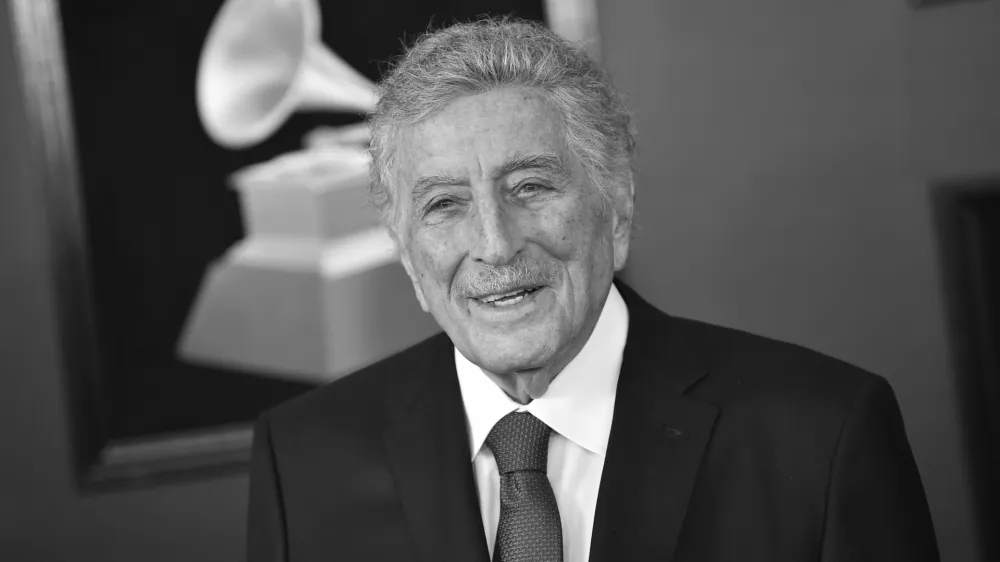 FILE - Tony Bennett arrives at the 60th annual Grammy Awards at Madison Square Garden on Sunday, Jan. 28, 2018, in New York. Bennett, the eminent and timeless stylist whose devotion to classic American songs and knack for creating new standards such as "I Left My Heart In San Francisco" graced a decadeslong career that brought him admirers from Frank Sinatra to Lady Gaga, died Friday, July 21, 2023. He was 96. (Photo by Evan Agostini/Invision/AP, File)